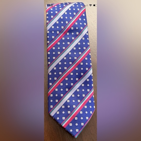 andrew’s ties Other - Andrew ties Classic Striped Men's Tie in Blue and Pink